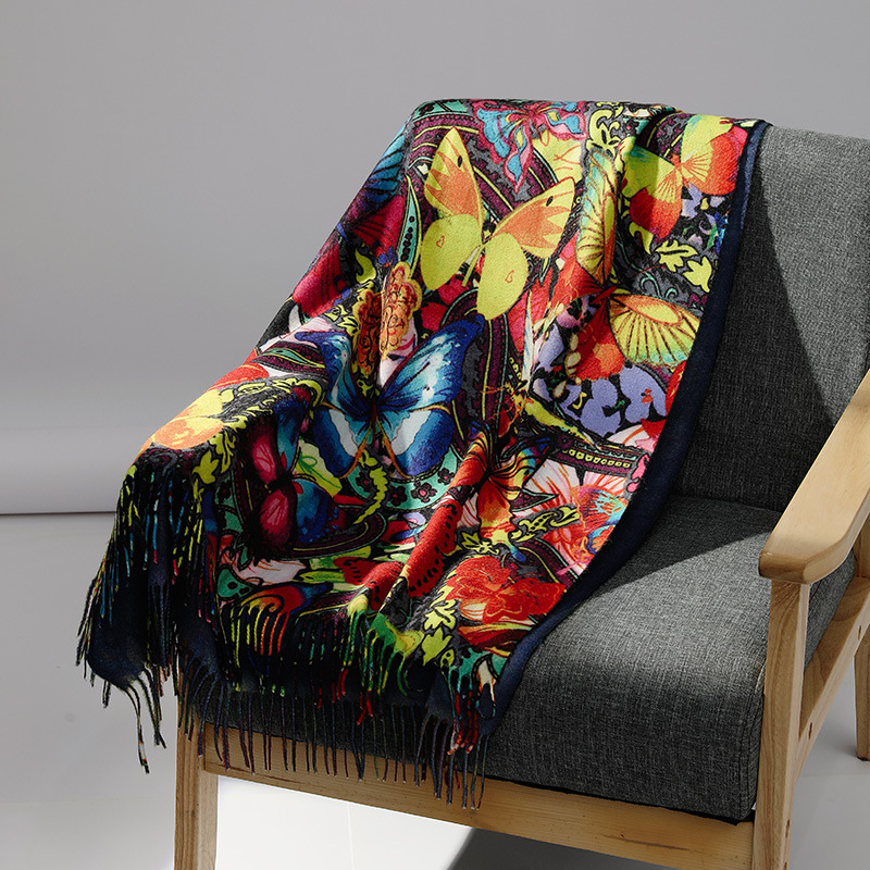 Woven Scarf Blanket - 여성을위한 럭셔리 브랜드 유화 캐시미어 스카프