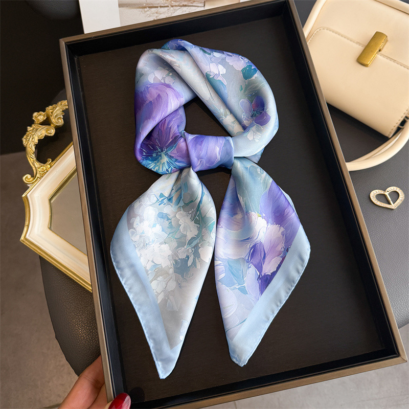 2026년 신상 플로럴 프린트 실크 스카프 여성용 헤드 - Silk Neck Scarf 리뷰 및 가격