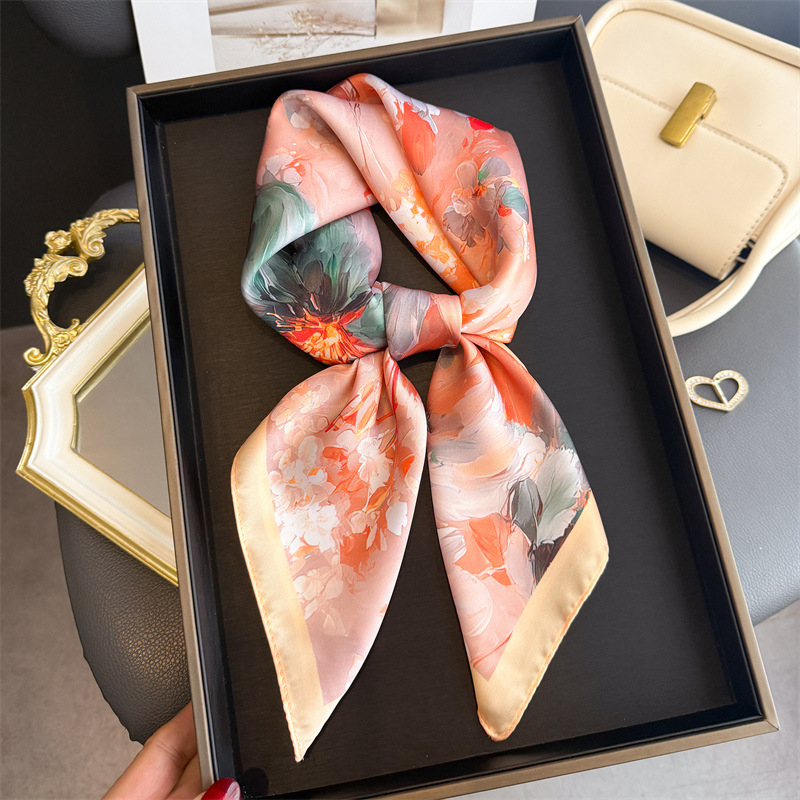 2026년 신상 플로럴 프린트 실크 스카프 여성용 헤드 - Silk Neck Scarf 리뷰 및 가격