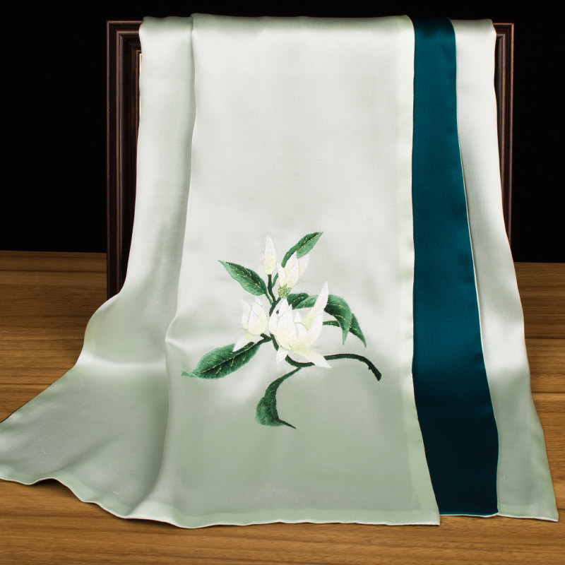 순수 실크 쑤저우 자수 스카프, 멀베리 실크 자수 넥랩 - Silk Neck Scarf 리뷰 및 가격