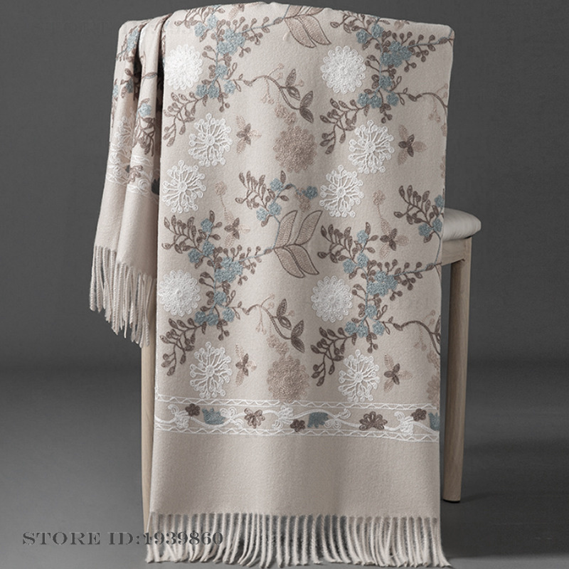 여성용 캐시미어 파시미나 스카프 랩 자수 꽃무늬 롱 숄 - Woven Scarf Blanket 리뷰 및 가격
