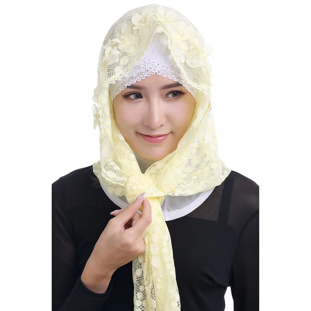 순색 통기성 여성 레이스 스카프 랩 헤드스카프 홀로우  - Stole Wedding Shawl 리뷰 및 가격