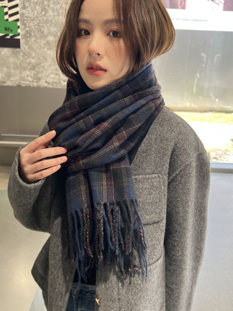 새로운 모조 캐시미어 여성 스카프 겨울 프레피 스타일  - Woven Scarf Blanket 리뷰 및 가격