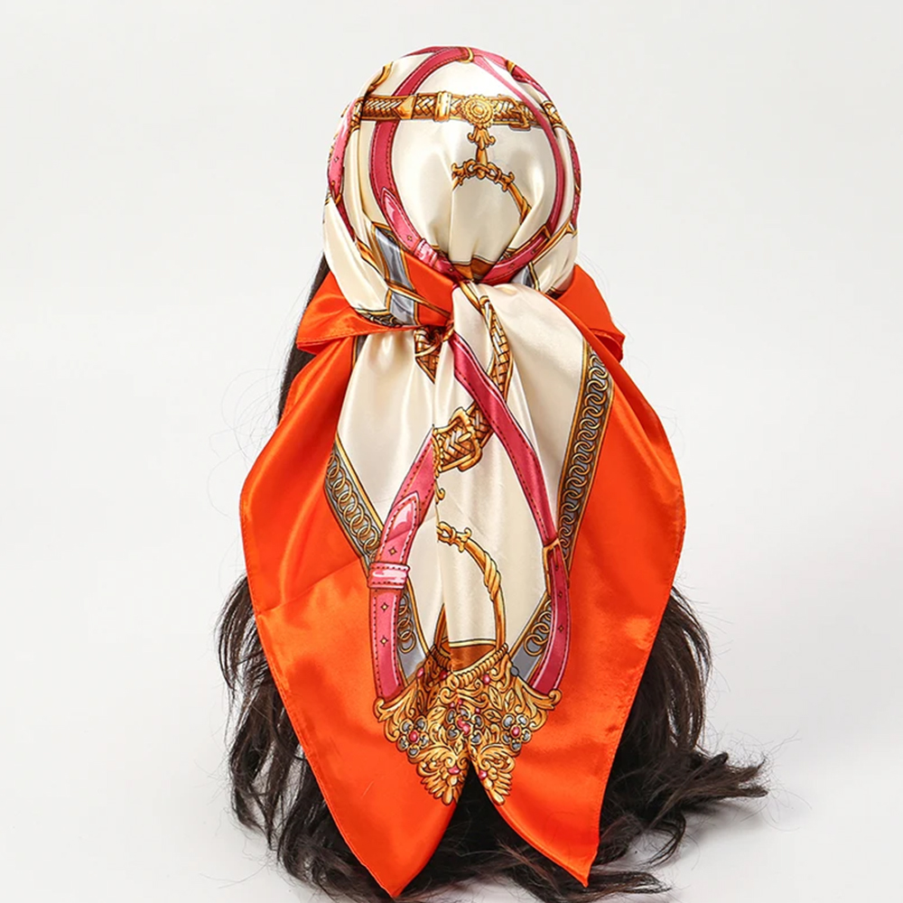 패션 스카프 90*90cm 여성용 프린트 헤어 넥 스퀘 - Scarf Silk Square 리뷰 및 가격