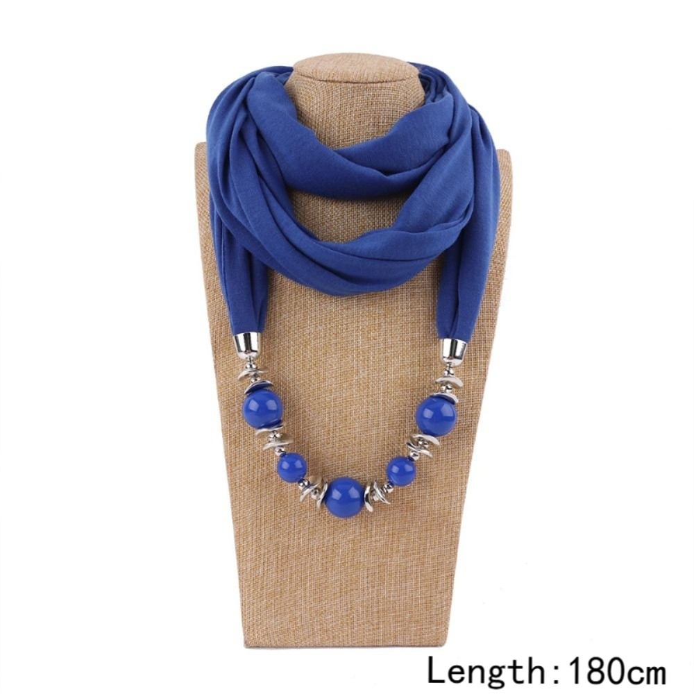 새로운 쉬폰 스카프 솔리드 컬러 비즈 장식 인피니티 스 - Infinity Scarf Knit 리뷰 및 가격