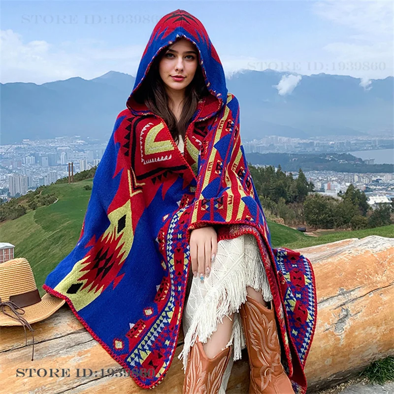 후드형 보온 스카프 숄 케이프 신상 관광용 망토 자켓  - Woven Scarf Blanket 리뷰 및 가격