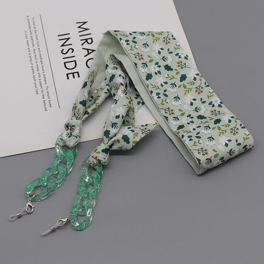 보헤미아 인쇄 실크 스카프 안경 체인 아크릴 선글라스  - Silk Neck Scarf 리뷰 및 가격