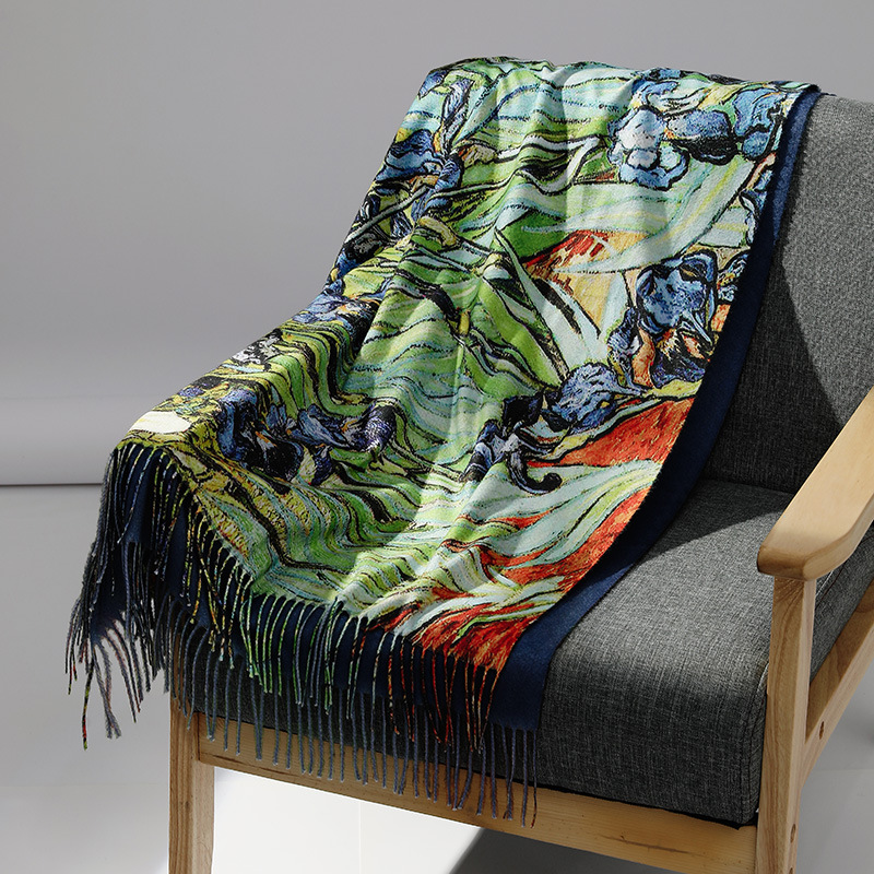 여성을위한 럭셔리 브랜드 유화 캐시미어 스카프 따뜻한  - Woven Scarf Blanket 리뷰 및 가격