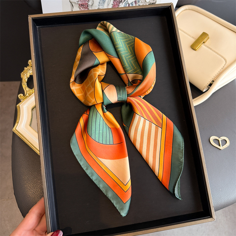 2026 신상 기하학 프린트 실크 스카프 여성용 목 장 - Silk Neck Scarf 리뷰 및 가격